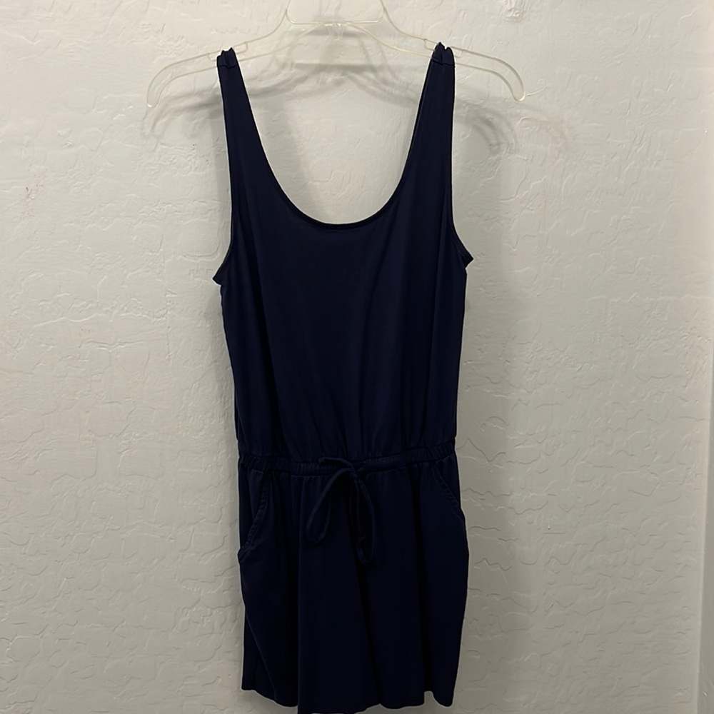 Navy romper with pockets